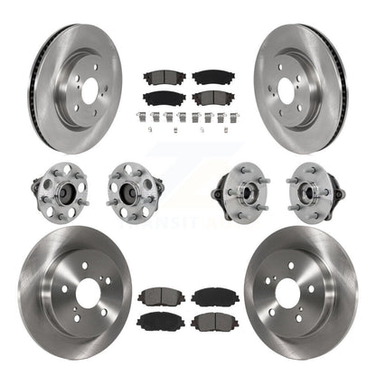 Hub Bearings Disc Brake Rotors And Pads Front Rear Kit (10Pc) For Toyota RAV4