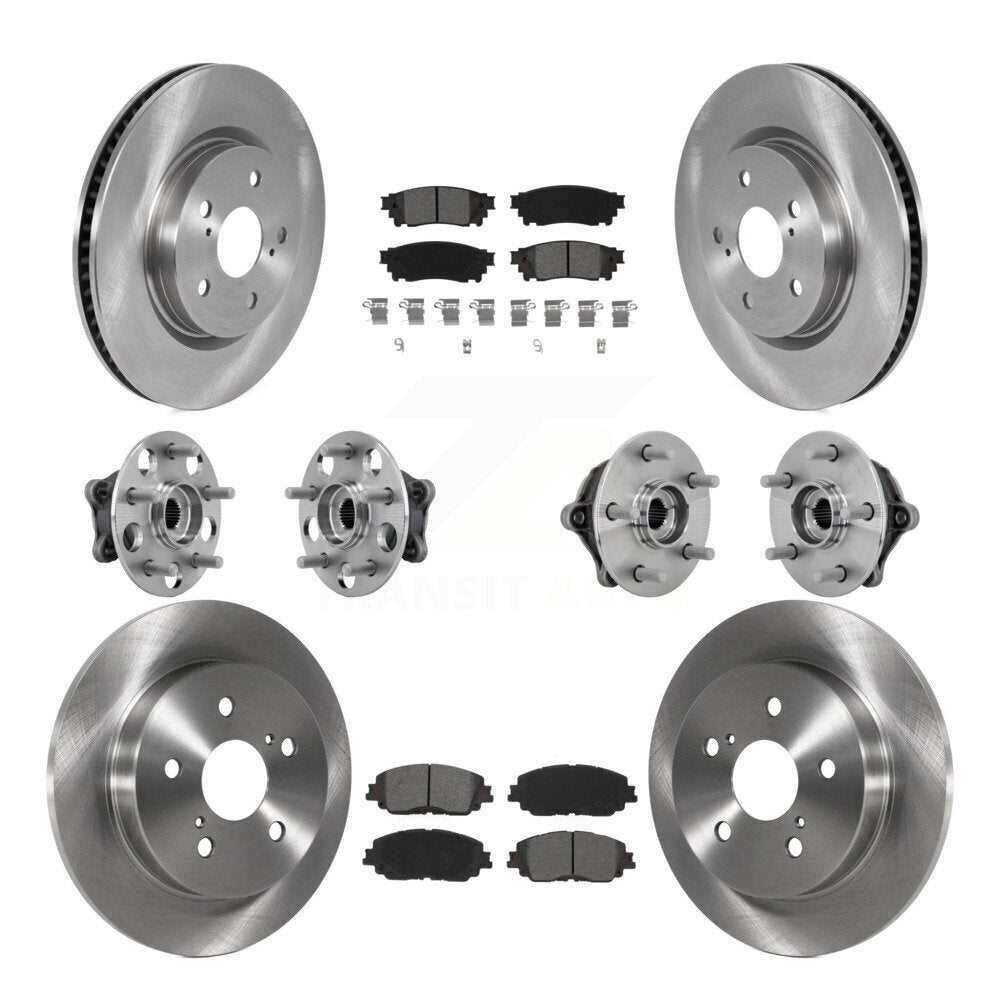 Hub Bearing Disc Brake Rotor And Pad Front Rear Kit (10Pc) For Toyota RAV4 Venza