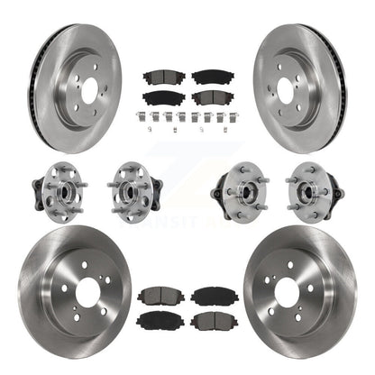 Hub Bearing Disc Brake Rotor And Pad Front Rear Kit (10Pc) For Toyota RAV4 Venza