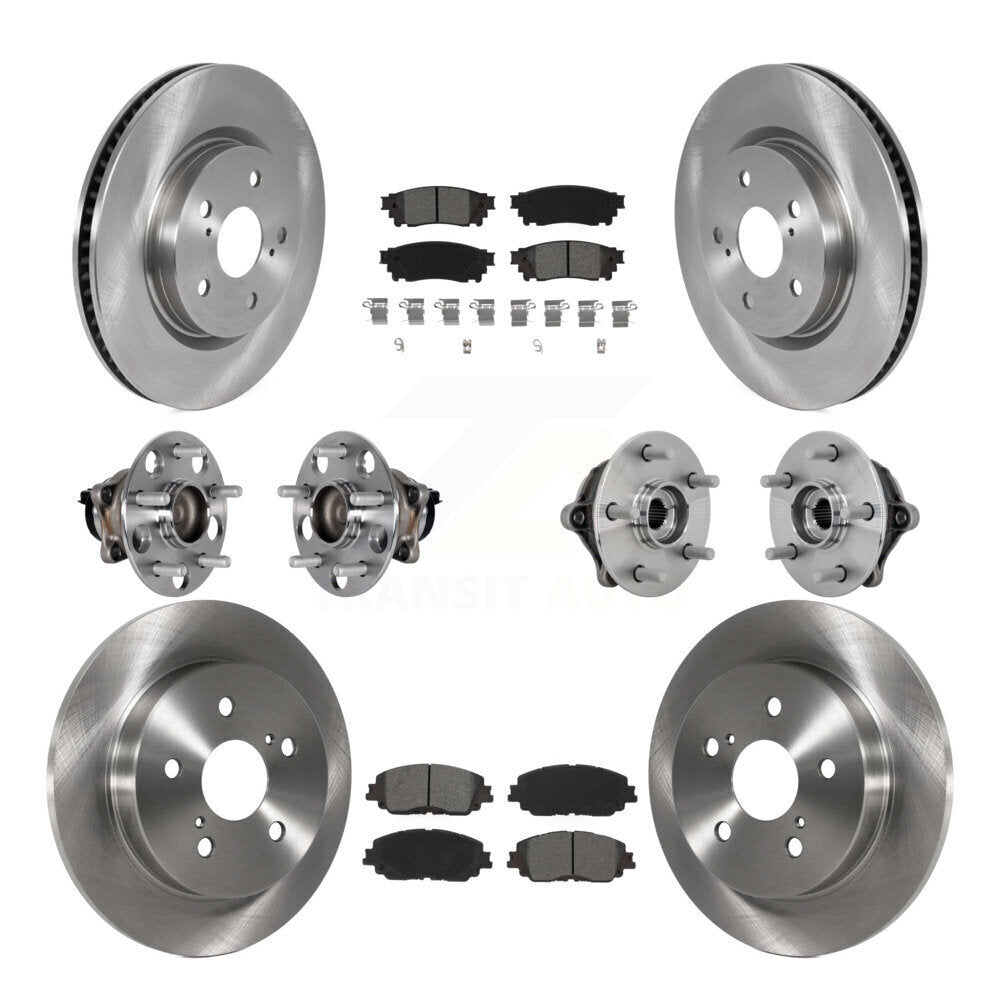 Hub Bearings Disc Brake Rotors And Pads Front Rear Kit (10Pc) For Toyota RAV4