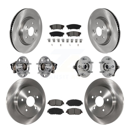 Hub Bearings Disc Brake Rotors And Pads Front Rear Kit (10Pc) For Toyota RAV4