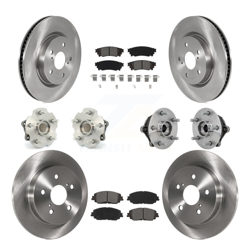 Hub Bearings Disc Brake Rotors And Pads Front Rear Kit (10Pc) For Toyota RAV4