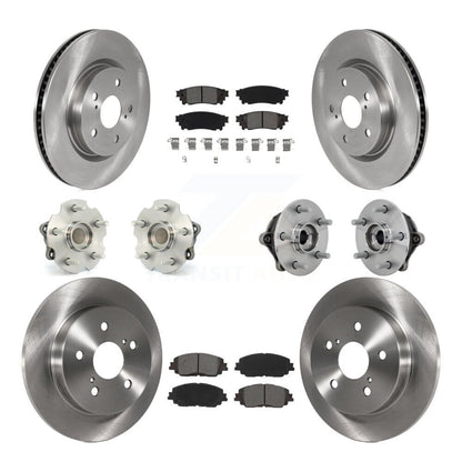 Hub Bearings Disc Brake Rotors And Pads Front Rear Kit (10Pc) For Toyota RAV4