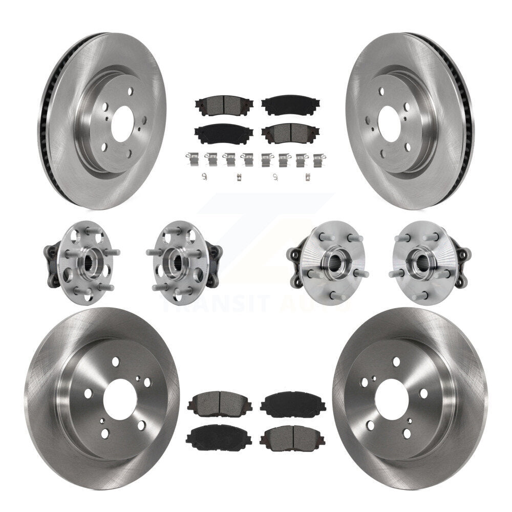 Hub Bearings Disc Brake Rotors And Pads Front Rear Kit (10Pc) For Toyota RAV4
