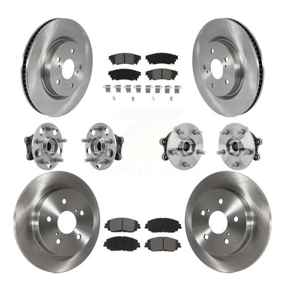 Hub Bearings Disc Brake Rotors And Pads Front Rear Kit (10Pc) For Toyota RAV4