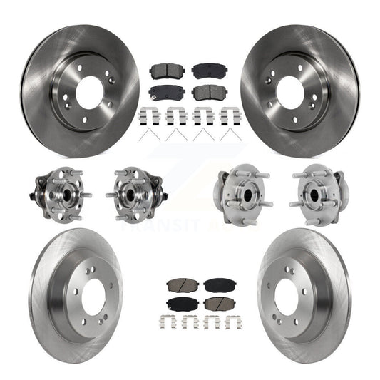 Hub Bearing Brake Rotor Pad Front Rear Kit (10Pc) For Hyundai Kona FWD with 1.6L