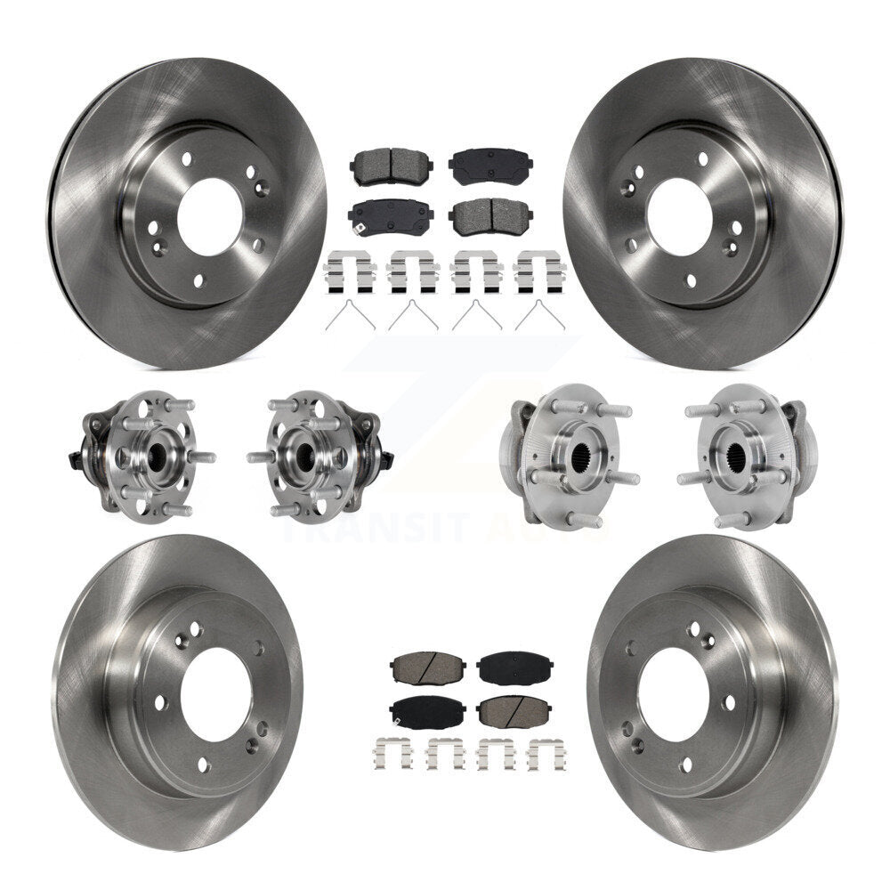Hub Bearings Disc Brake Rotors And Pads Front Rear Kit (10Pc) For Hyundai Kona