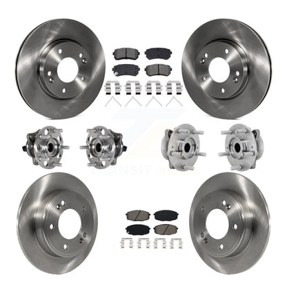 Hub Bearings Disc Brake Rotors And Pads Front Rear Kit (10Pc) For Hyundai Kona