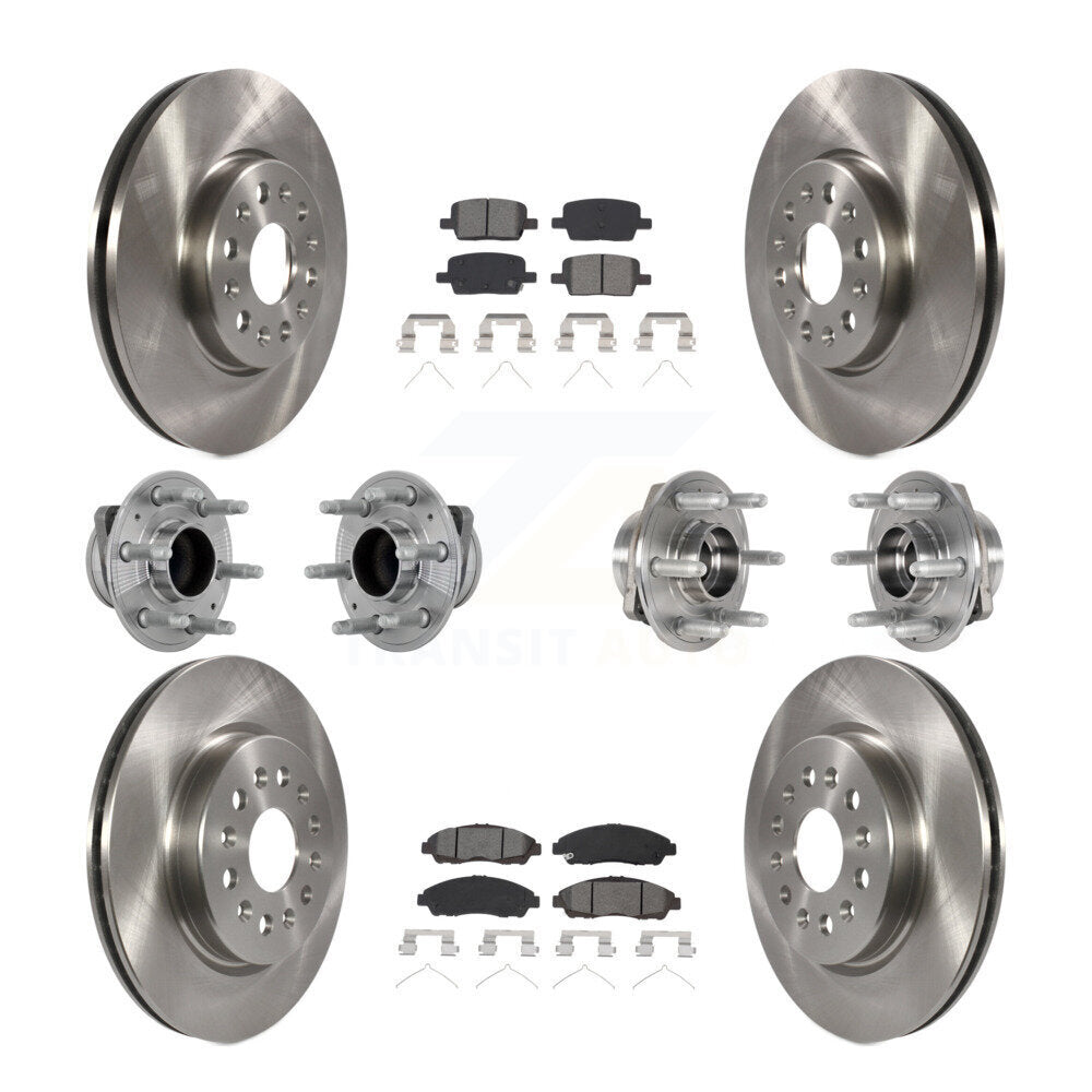 Hub Bearing Brake Rotor Pad Front Rear Kit (10Pc) For Chevrolet Traverse GMC FWD