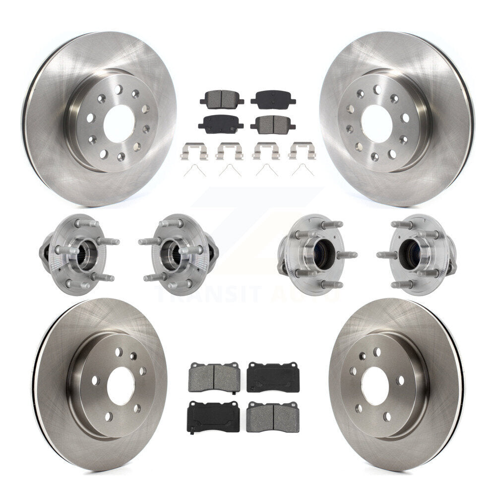 Hub Bearing Brake Rotor Pads Front Rear Kit (10Pc) For Chevrolet Camaro Cadillac