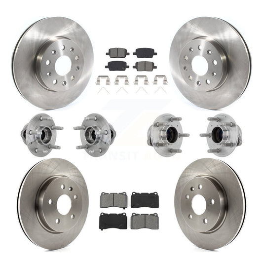 Hub Bearing Brake Rotor Pads Front Rear Kit (10Pc) For Chevrolet Camaro Cadillac