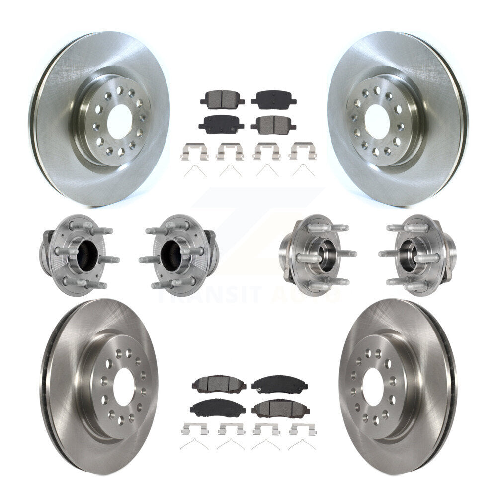 Hub Bearing Brake Rotor Pad Front Rear Kit (10Pc) For Cadillac XT5 Buick Enclave