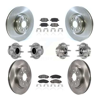 Hub Bearing Brake Rotor Pad Front Rear Kit (10Pc) For Cadillac XT5 Buick Enclave