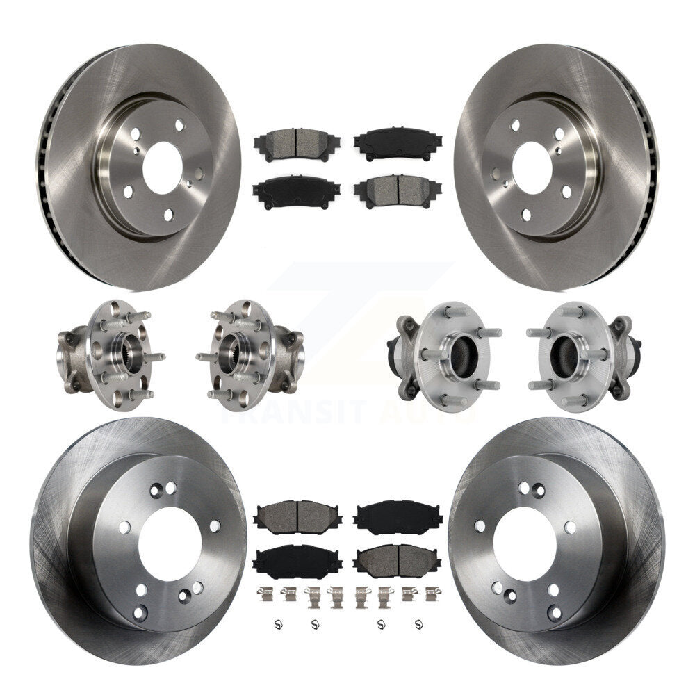 Hub Bearing Brake Rotor Pads Front Rear Kit (10Pc) For Lexus IS250 Base with RWD