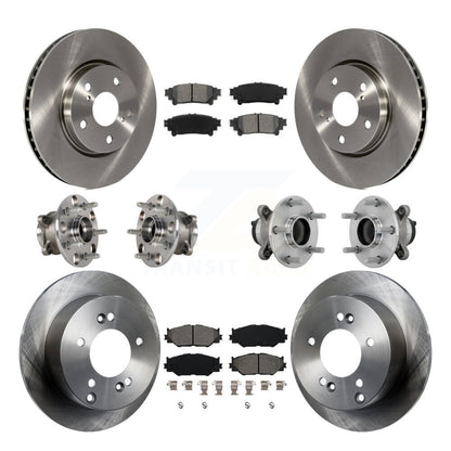 Hub Bearing Brake Rotor Pads Front Rear Kit (10Pc) For Lexus IS250 Base with RWD
