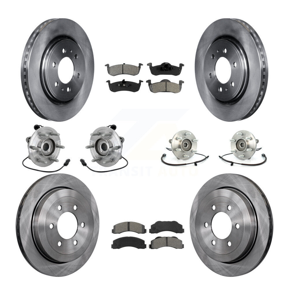 Hub Bearing Brake Rotor & Pads Front Rear Kit (10Pc) For Ford Expedition Lincoln