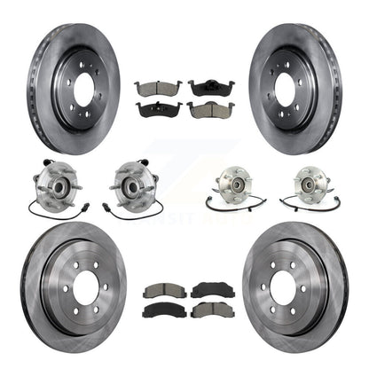 Hub Bearing Brake Rotor & Pads Front Rear Kit (10Pc) For Ford Expedition Lincoln