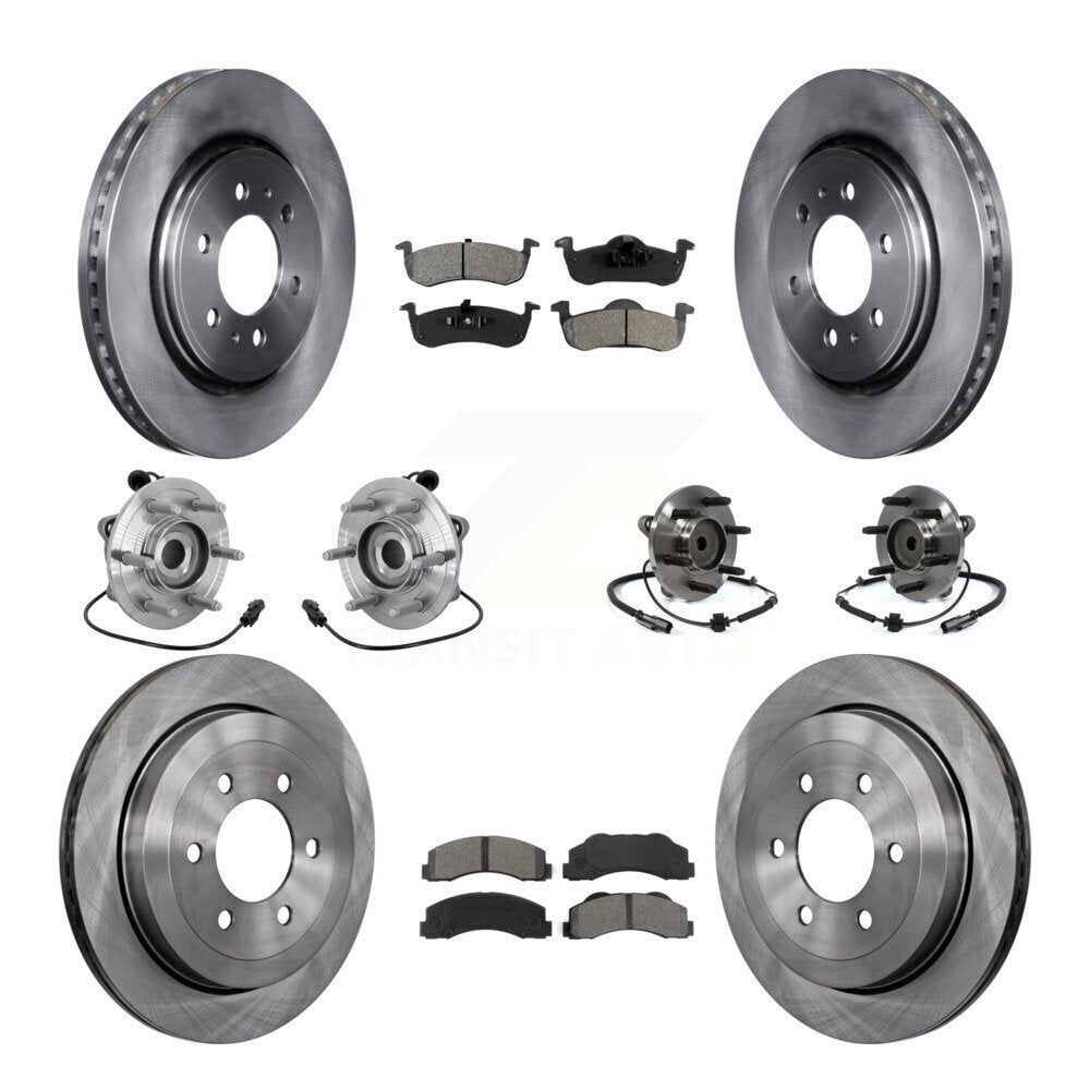 Hub Bearing Brake Rotor & Pads Front Rear Kit (10Pc) For Ford Expedition Lincoln