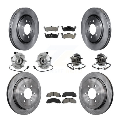 Hub Bearing Brake Rotor & Pads Front Rear Kit (10Pc) For Ford Expedition Lincoln
