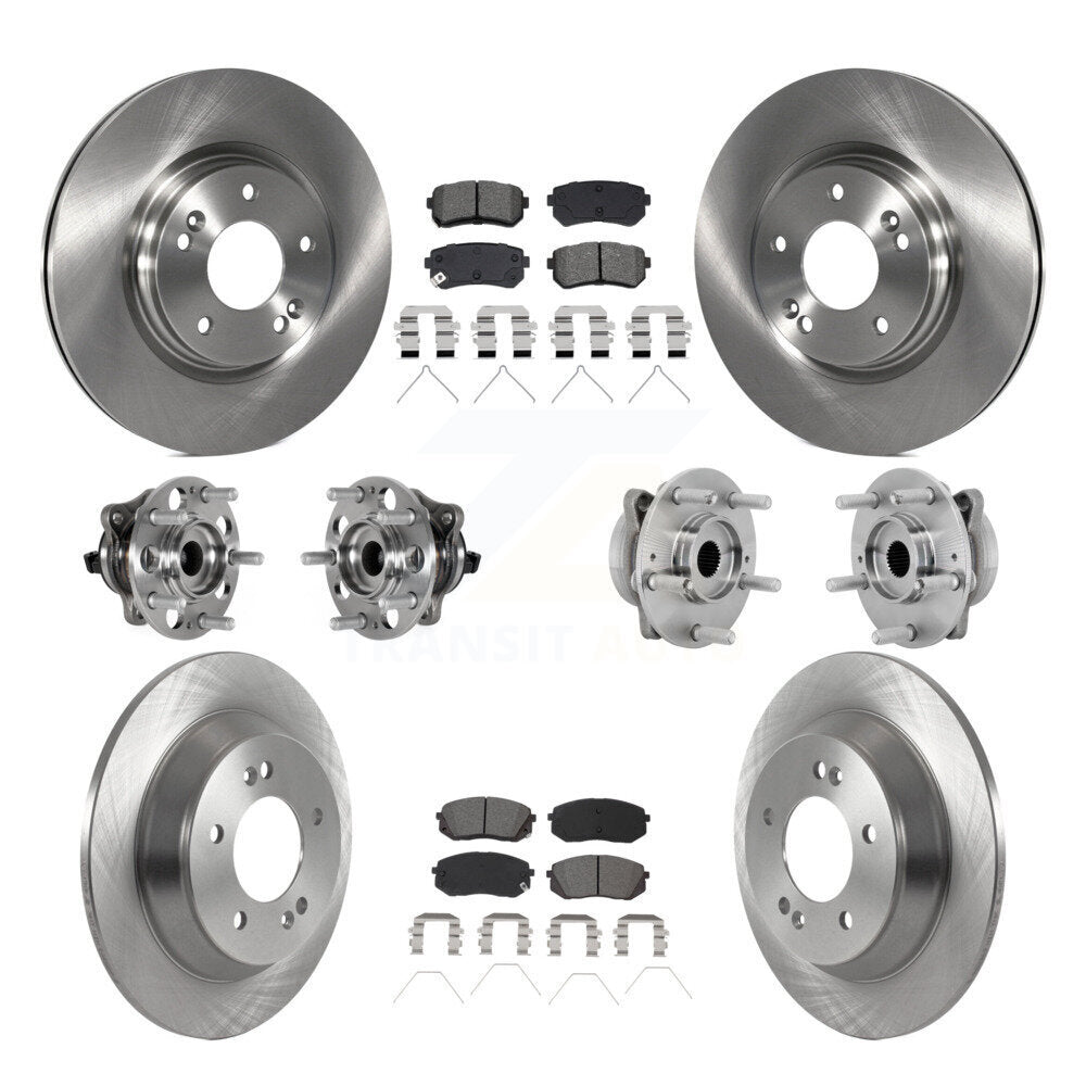 Hub Bearings Disc Brake Rotors And Pads Front Rear Kit (10Pc) For Hyundai Kona