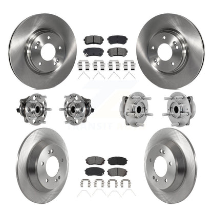 Hub Bearings Disc Brake Rotors And Pads Front Rear Kit (10Pc) For Hyundai Kona