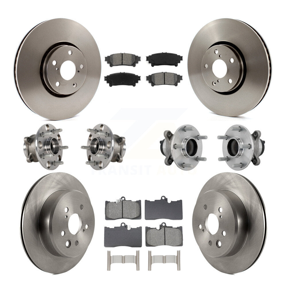 Hub Bearing Brake Rotor & Pad Front Rear Kit (10Pc) For Lexus IS350 IS300 IS200t