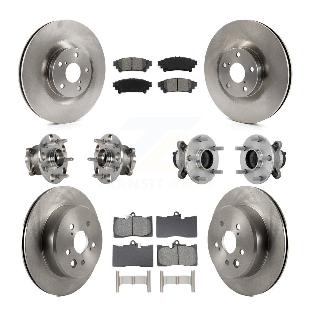 Hub Bearing Brake Rotor & Pad Front Rear Kit (10Pc) For Lexus IS300 IS350 IS200t