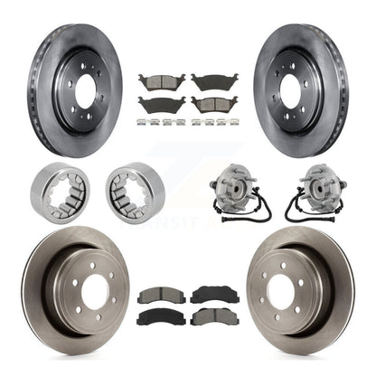 Hub Bearing Brake Rotor Pads Shoe Front Rear Kit (10Pc) For 15-17 Ford F-150 RWD