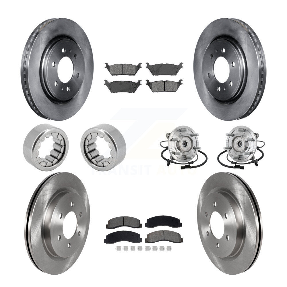 Hub Bearing Brake Rotor And Pad Shoe Front Rear Kit (10Pc) For Ford F-150 Raptor