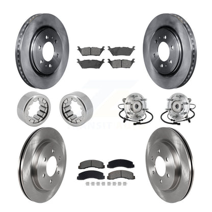 Hub Bearing Brake Rotor And Pad Shoe Front Rear Kit (10Pc) For Ford F-150 Raptor