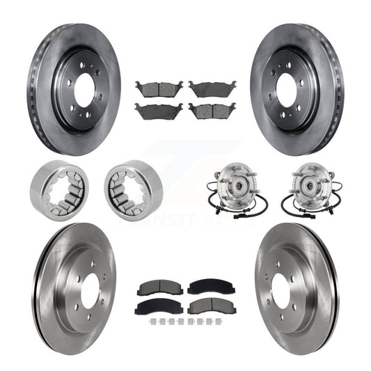 Hub Bearing Brake Rotor And Pad Shoe Front Rear Kit (10Pc) For Ford F-150 Raptor