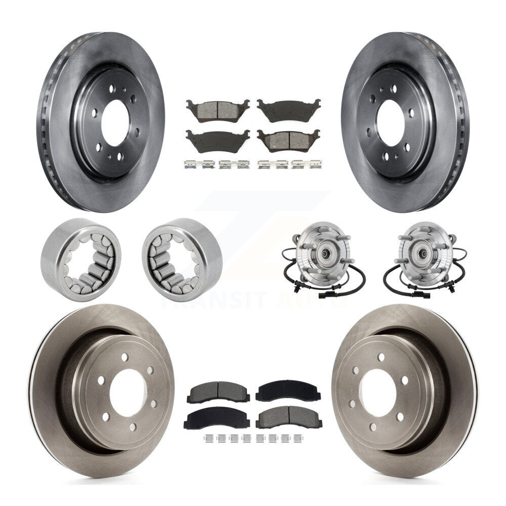 Hub Bearing Brake Rotor And Pad Shoe Front Rear Kit (10Pc) For Ford F-150 Raptor
