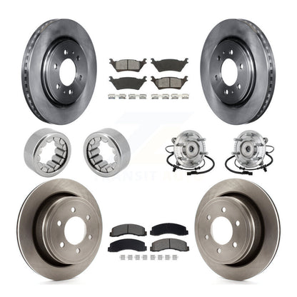 Hub Bearing Brake Rotor And Pad Shoe Front Rear Kit (10Pc) For Ford F-150 Raptor