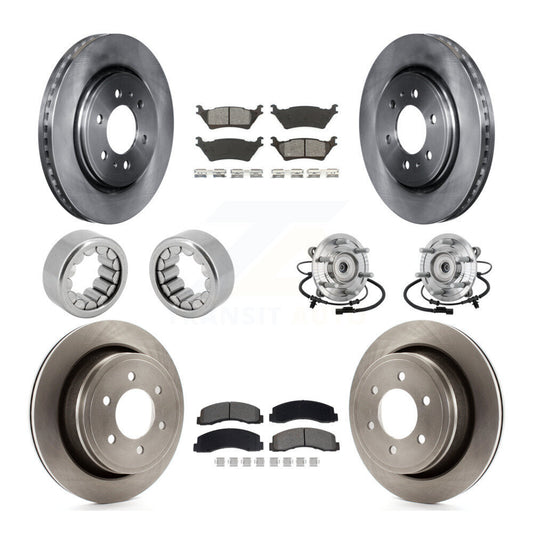 Hub Bearing Brake Rotor And Pad Shoe Front Rear Kit (10Pc) For Ford F-150 Raptor