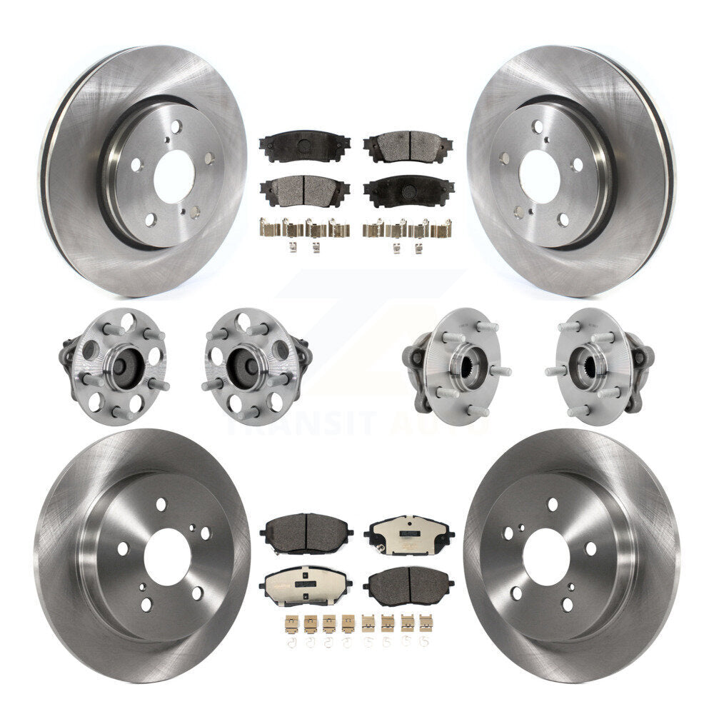 Hub Bearings Disc Brake Rotors And Pads Front Rear Kit (10Pc) For Toyota C-HR