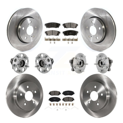 Hub Bearings Disc Brake Rotors And Pads Front Rear Kit (10Pc) For Toyota C-HR