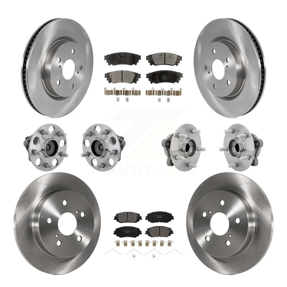Hub Bearings Disc Brake Rotors And Pads Front Rear Kit (10Pc) For Toyota C-HR