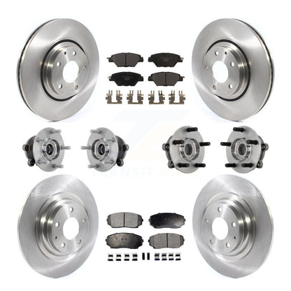 Hub Bearing Brake Rotor & Pad Front Rear Kit (10Pc) For 2016-2023 Mazda CX-9 AWD