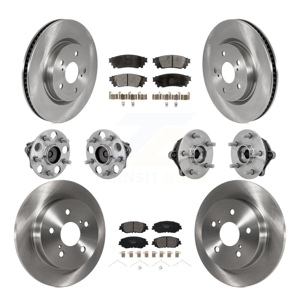Hub Bearings Disc Brake Rotors And Pads Front Rear Kit (10Pc) For Toyota RAV4