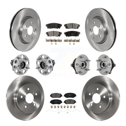 Hub Bearings Disc Brake Rotors And Pads Front Rear Kit (10Pc) For Toyota RAV4