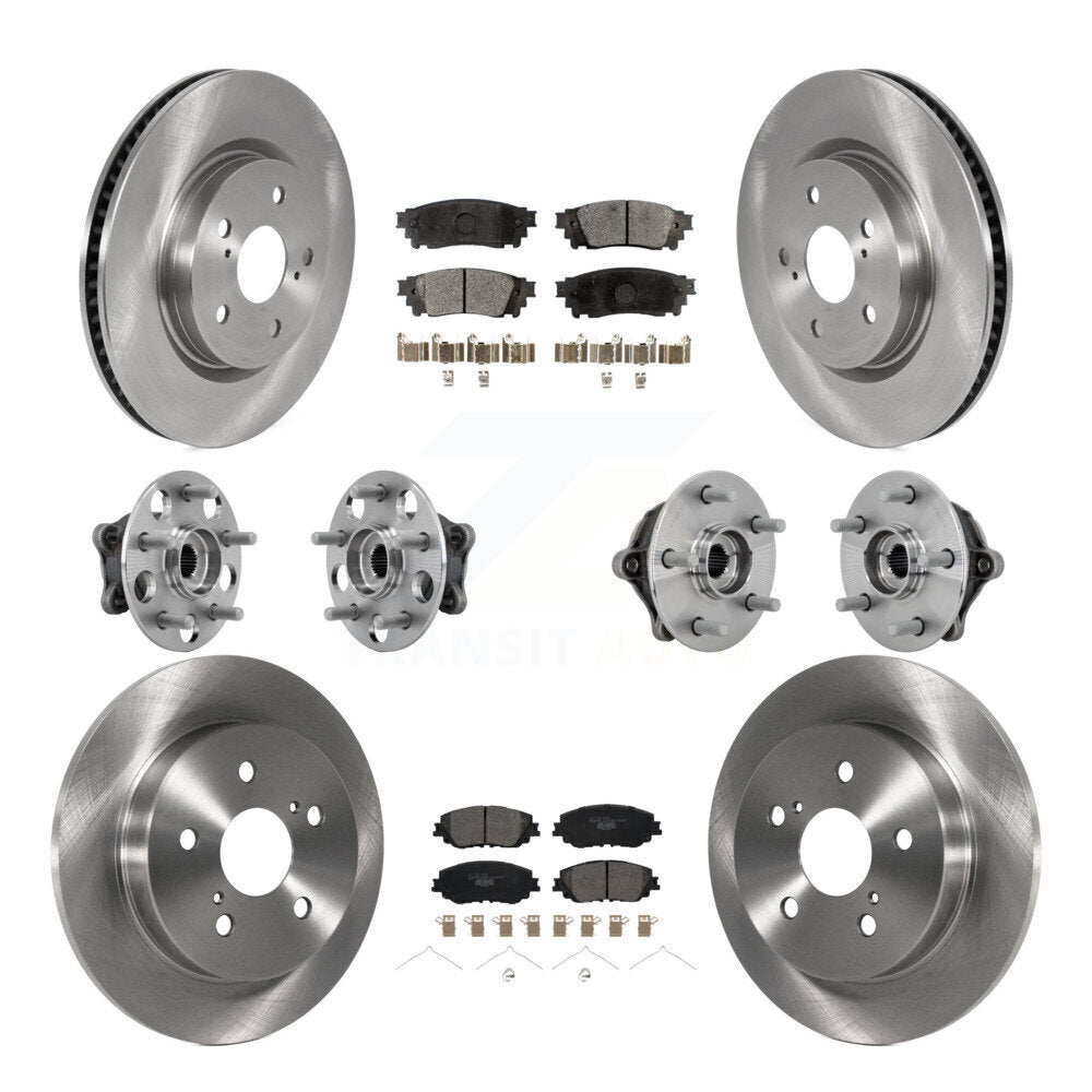 Hub Bearing Disc Brake Rotor And Pad Front Rear Kit (10Pc) For Toyota RAV4 Venza
