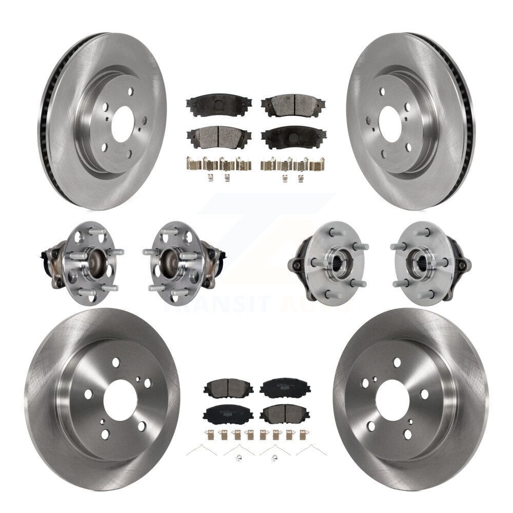 Hub Bearings Disc Brake Rotors And Pads Front Rear Kit (10Pc) For Toyota RAV4