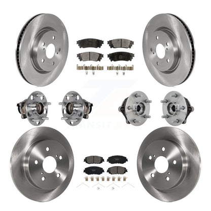 Hub Bearings Disc Brake Rotors And Pads Front Rear Kit (10Pc) For Toyota RAV4