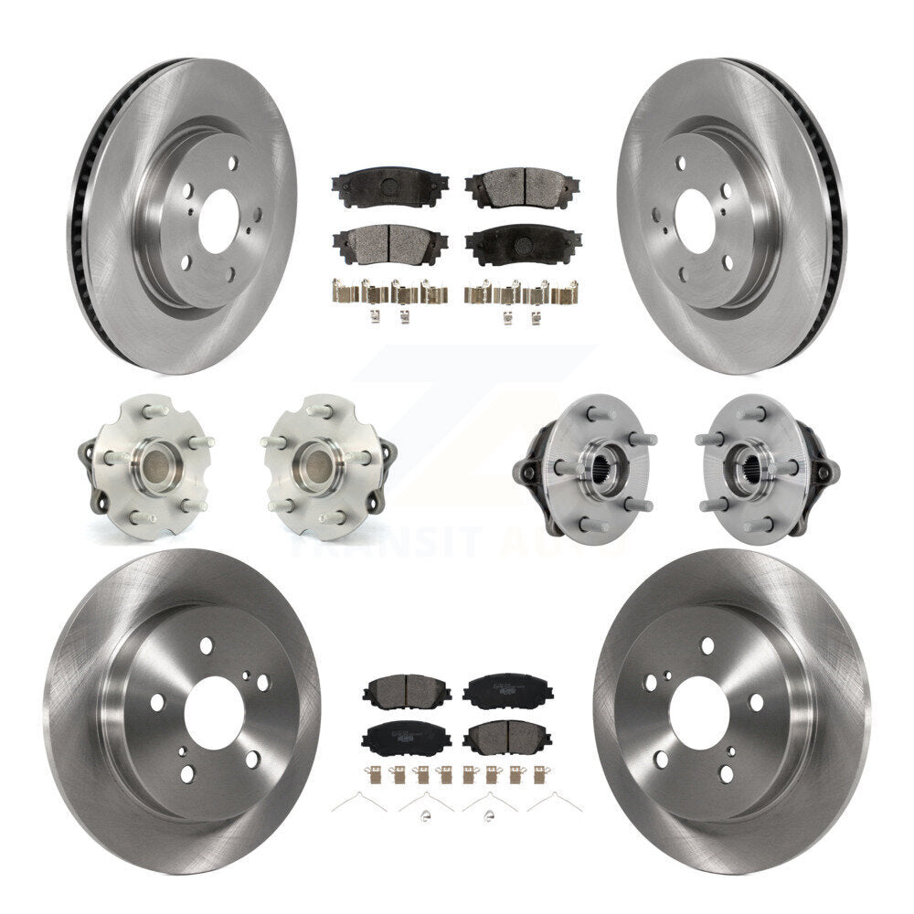 Hub Bearings Disc Brake Rotors And Pads Front Rear Kit (10Pc) For Toyota RAV4
