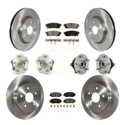 Hub Bearings Disc Brake Rotors And Pads Front Rear Kit (10Pc) For Toyota RAV4