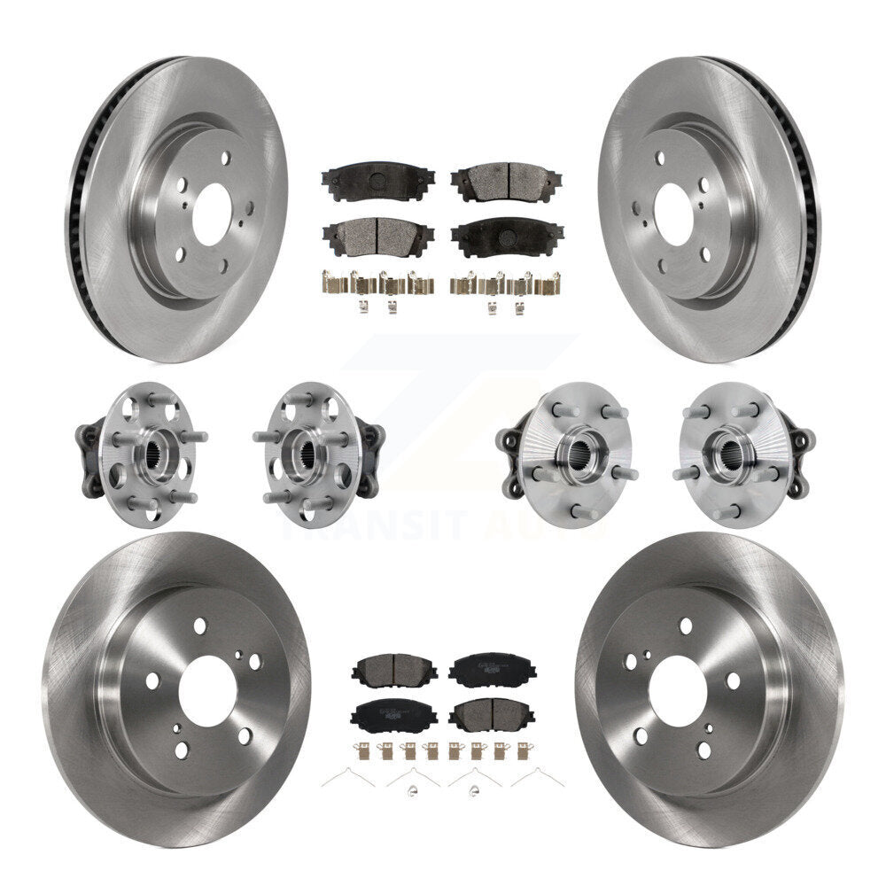 Hub Bearings Disc Brake Rotors And Pads Front Rear Kit (10Pc) For Toyota RAV4