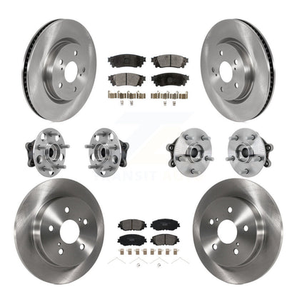 Hub Bearings Disc Brake Rotors And Pads Front Rear Kit (10Pc) For Toyota RAV4