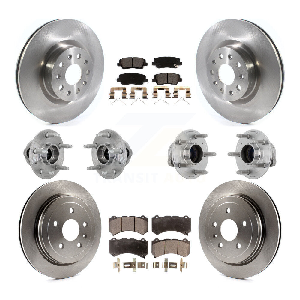Hub Bearings Disc Brake Rotors And Pads Front Rear Kit (10Pc) For Cadillac CTS