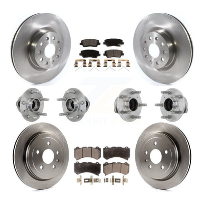 Hub Bearings Disc Brake Rotors And Pads Front Rear Kit (10Pc) For Cadillac CTS