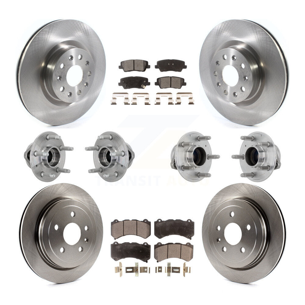 Hub Bearings Disc Brake Rotors And Pads Front Rear Kit (10Pc) For Cadillac CTS